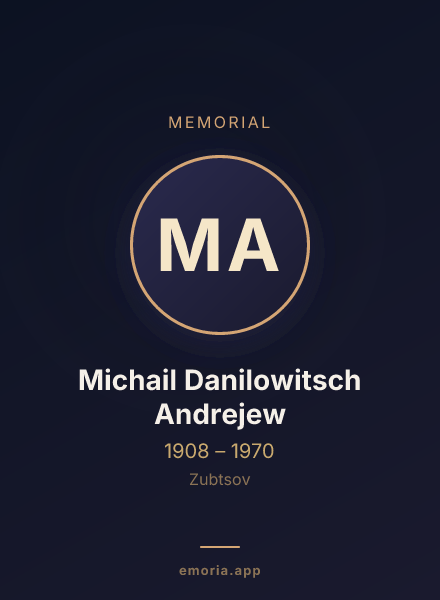 Memorial portrait of Michail Danilowitsch Andrejew