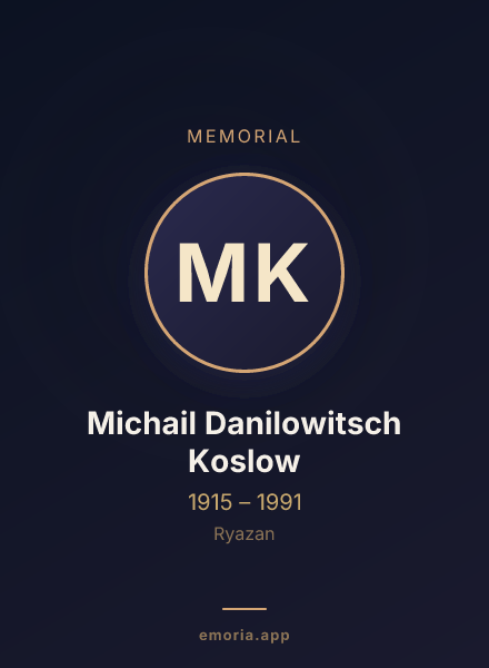 Memorial portrait of Michail Danilowitsch Koslow