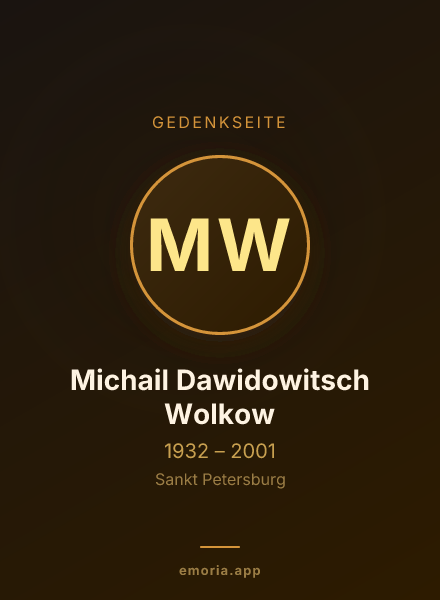 Gedenkportrait von Michail Dawidowitsch Wolkow