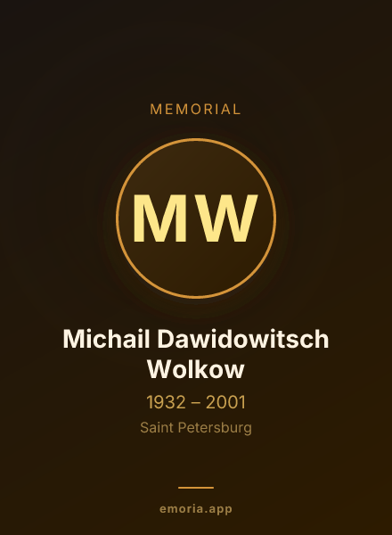 Memorial portrait of Michail Dawidowitsch Wolkow