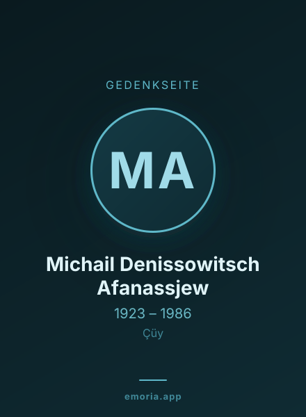 Gedenkportrait von Michail Denissowitsch Afanassjew