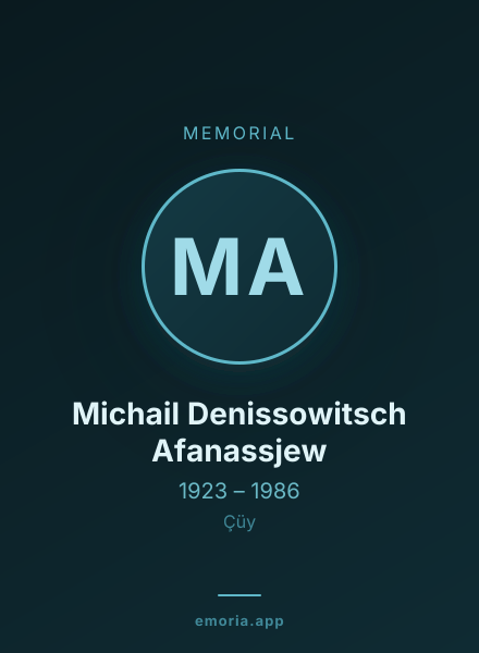 Memorial portrait of Michail Denissowitsch Afanassjew