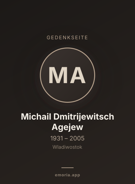 Gedenkportrait von Michail Dmitrijewitsch Agejew