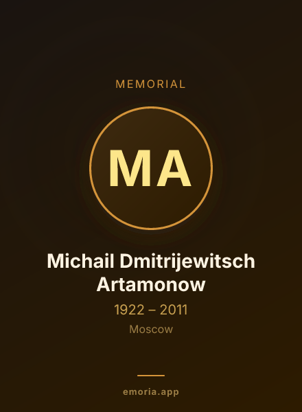 Memorial portrait of Michail Dmitrijewitsch Artamonow