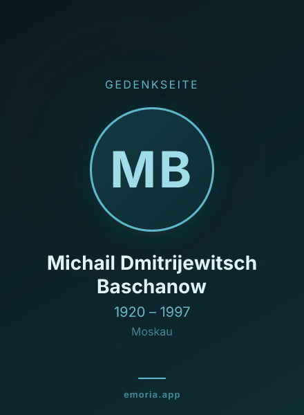 Gedenkportrait von Michail Dmitrijewitsch Baschanow