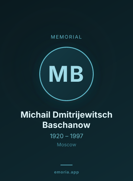 Memorial portrait of Michail Dmitrijewitsch Baschanow