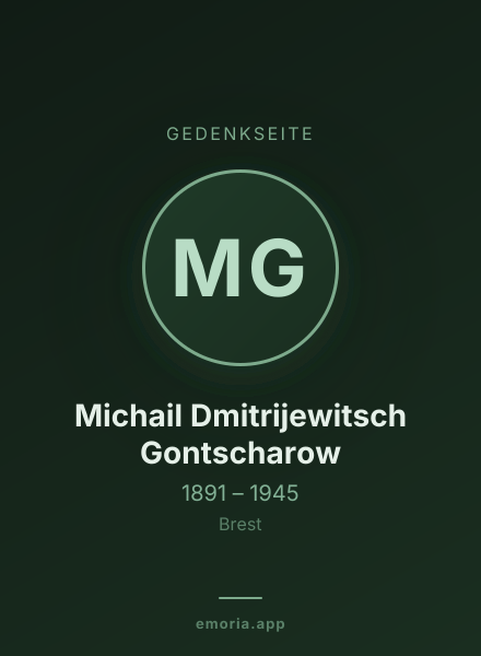 Gedenkportrait von Michail Dmitrijewitsch Gontscharow