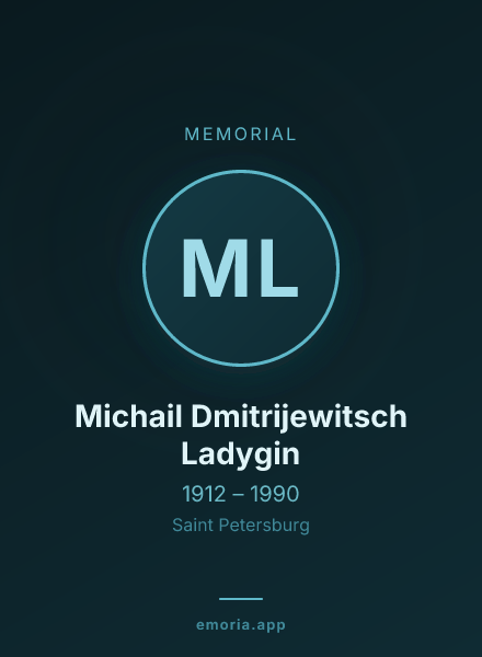 Memorial portrait of Michail Dmitrijewitsch Ladygin