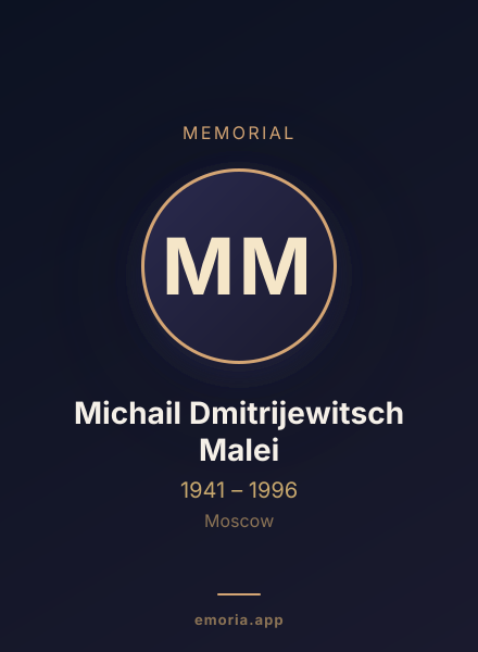Memorial portrait of Michail Dmitrijewitsch Malei