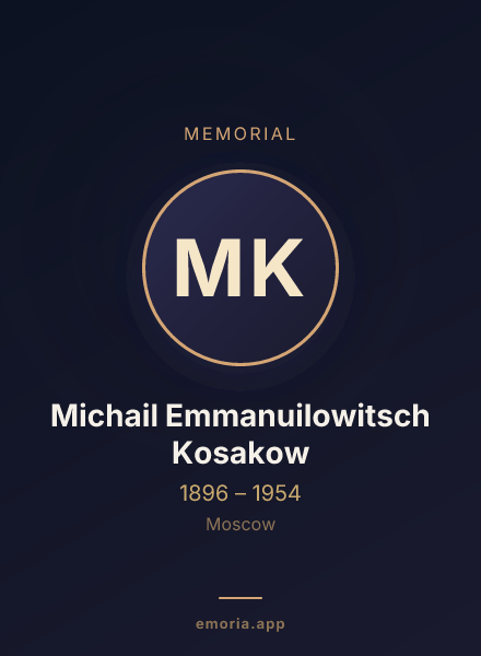 Memorial portrait of Michail Emmanuilowitsch Kosakow