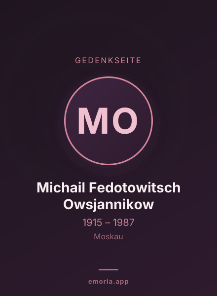 Gedenkportrait von Michail Fedotowitsch Owsjannikow