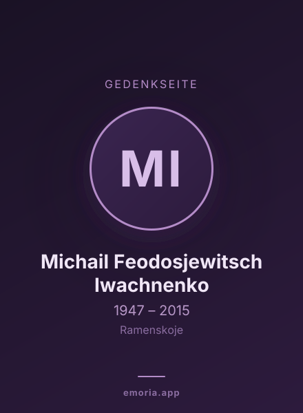 Gedenkportrait von Michail Feodosjewitsch Iwachnenko