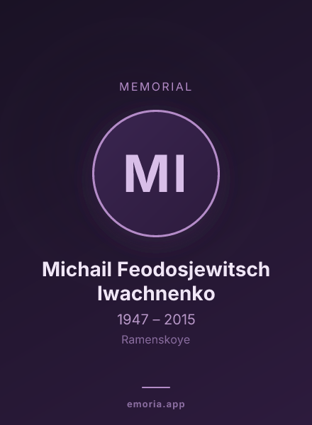 Memorial portrait of Michail Feodosjewitsch Iwachnenko