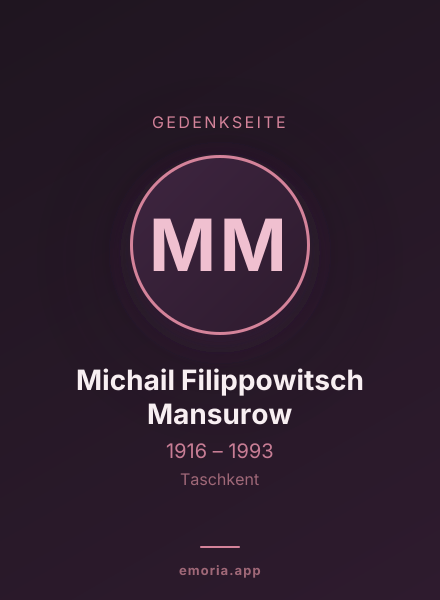 Gedenkportrait von Michail Filippowitsch Mansurow