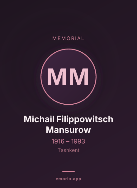 Memorial portrait of Michail Filippowitsch Mansurow