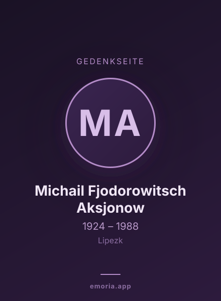Gedenkportrait von Michail Fjodorowitsch Aksjonow