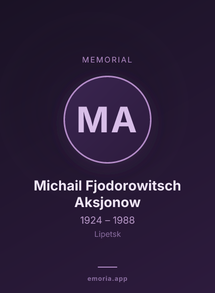 Memorial portrait of Michail Fjodorowitsch Aksjonow