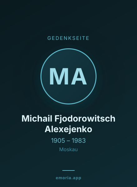 Gedenkportrait von Michail Fjodorowitsch Alexejenko