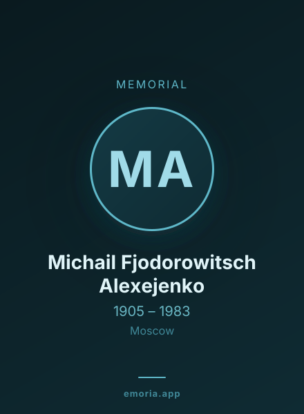 Memorial portrait of Michail Fjodorowitsch Alexejenko