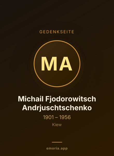 Gedenkportrait von Michail Fjodorowitsch Andrjuschtschenko