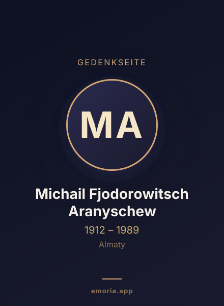 Gedenkportrait von Michail Fjodorowitsch Aranyschew