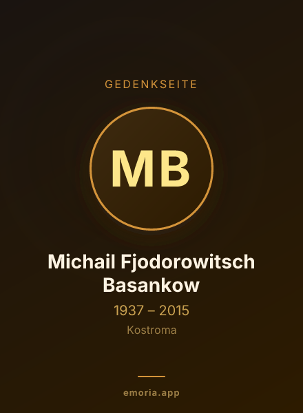 Gedenkportrait von Michail Fjodorowitsch Basankow
