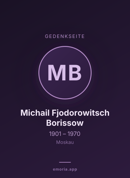 Gedenkportrait von Michail Fjodorowitsch Borissow