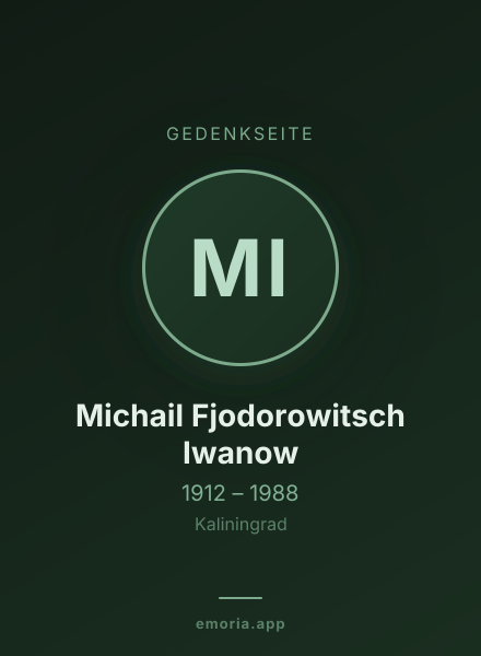 Gedenkportrait von Michail Fjodorowitsch Iwanow