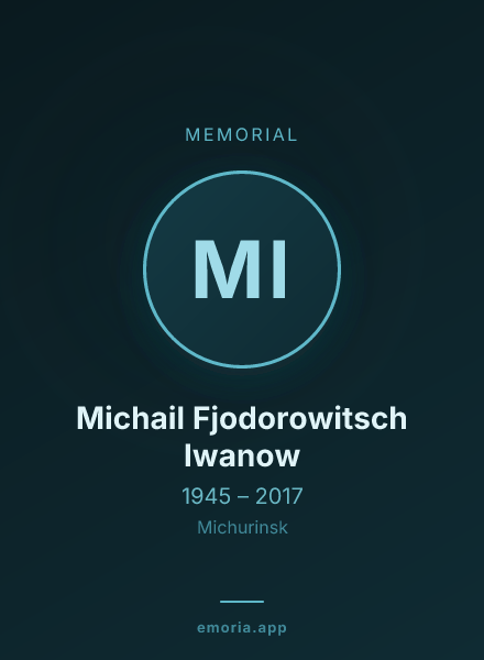 Memorial portrait of Michail Fjodorowitsch Iwanow