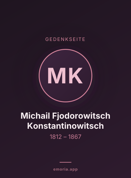 Gedenkportrait von Michail Fjodorowitsch Konstantinowitsch