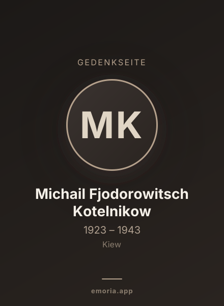 Gedenkportrait von Michail Fjodorowitsch Kotelnikow