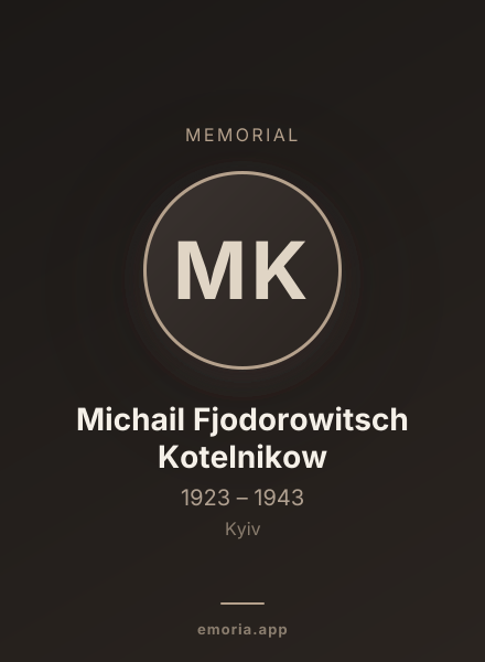 Memorial portrait of Michail Fjodorowitsch Kotelnikow