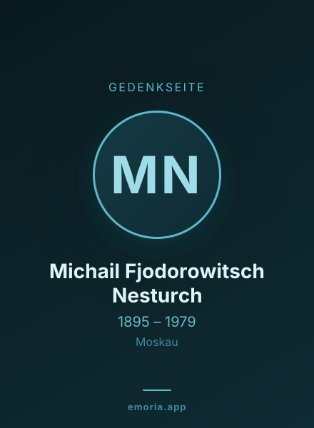 Gedenkportrait von Michail Fjodorowitsch Nesturch