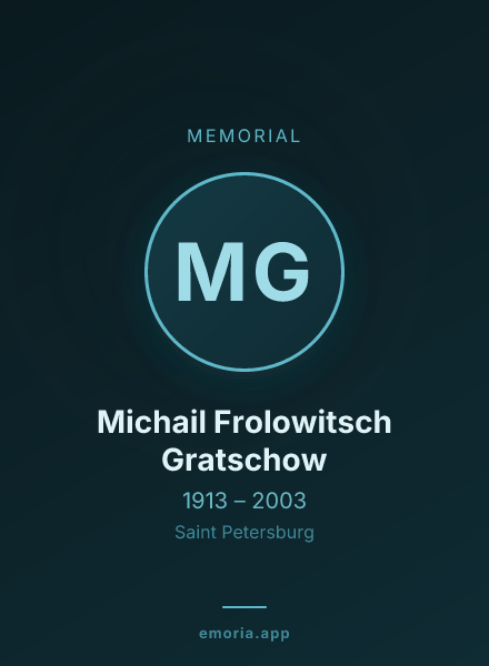 Memorial portrait of Michail Frolowitsch Gratschow