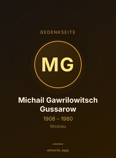 Gedenkportrait von Michail Gawrilowitsch Gussarow