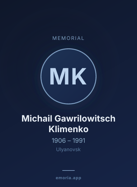 Memorial portrait of Michail Gawrilowitsch Klimenko