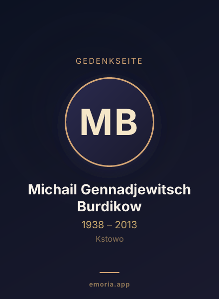 Gedenkportrait von Michail Gennadjewitsch Burdikow