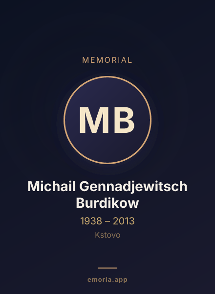 Memorial portrait of Michail Gennadjewitsch Burdikow