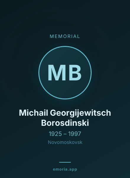 Memorial portrait of Michail Georgijewitsch Borosdinski