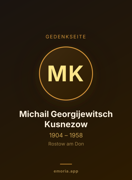 Gedenkportrait von Michail Georgijewitsch Kusnezow