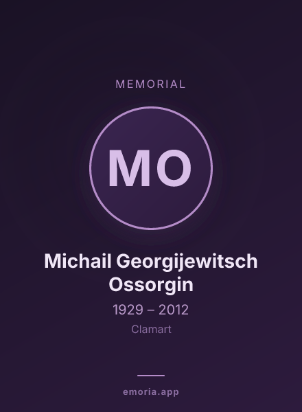 Memorial portrait of Michail Georgijewitsch Ossorgin