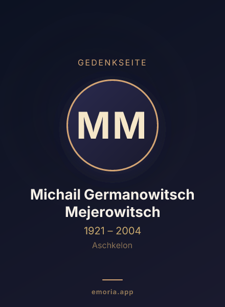 Gedenkportrait von Michail Germanowitsch Mejerowitsch