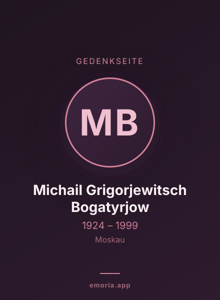 Gedenkportrait von Michail Grigorjewitsch Bogatyrjow