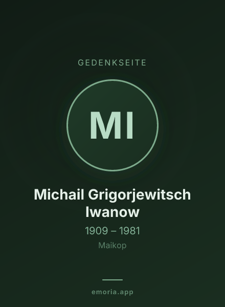 Gedenkportrait von Michail Grigorjewitsch Iwanow