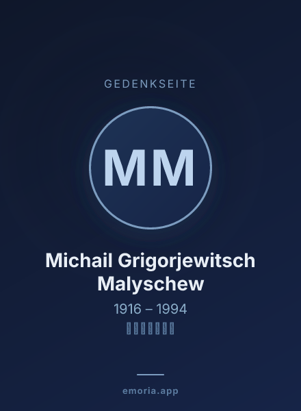 Gedenkportrait von Michail Grigorjewitsch Malyschew