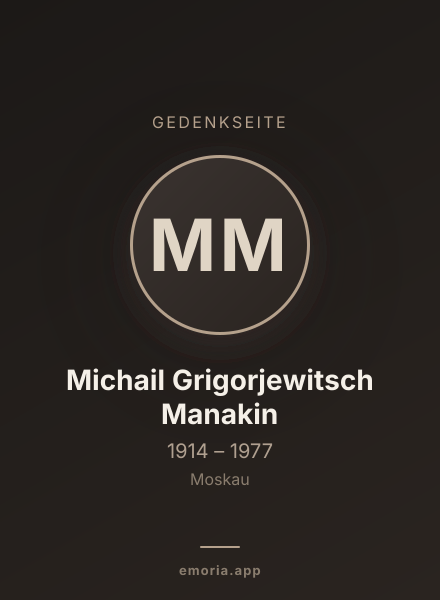 Gedenkportrait von Michail Grigorjewitsch Manakin