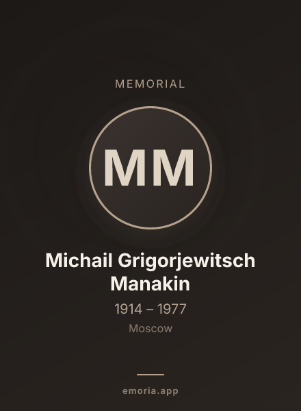 Memorial portrait of Michail Grigorjewitsch Manakin