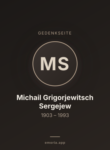 Gedenkportrait von Michail Grigorjewitsch Sergejew