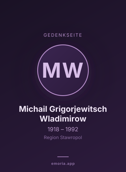 Gedenkportrait von Michail Grigorjewitsch Wladimirow