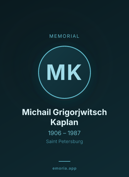 Memorial portrait of Michail Grigorjwitsch Kaplan
